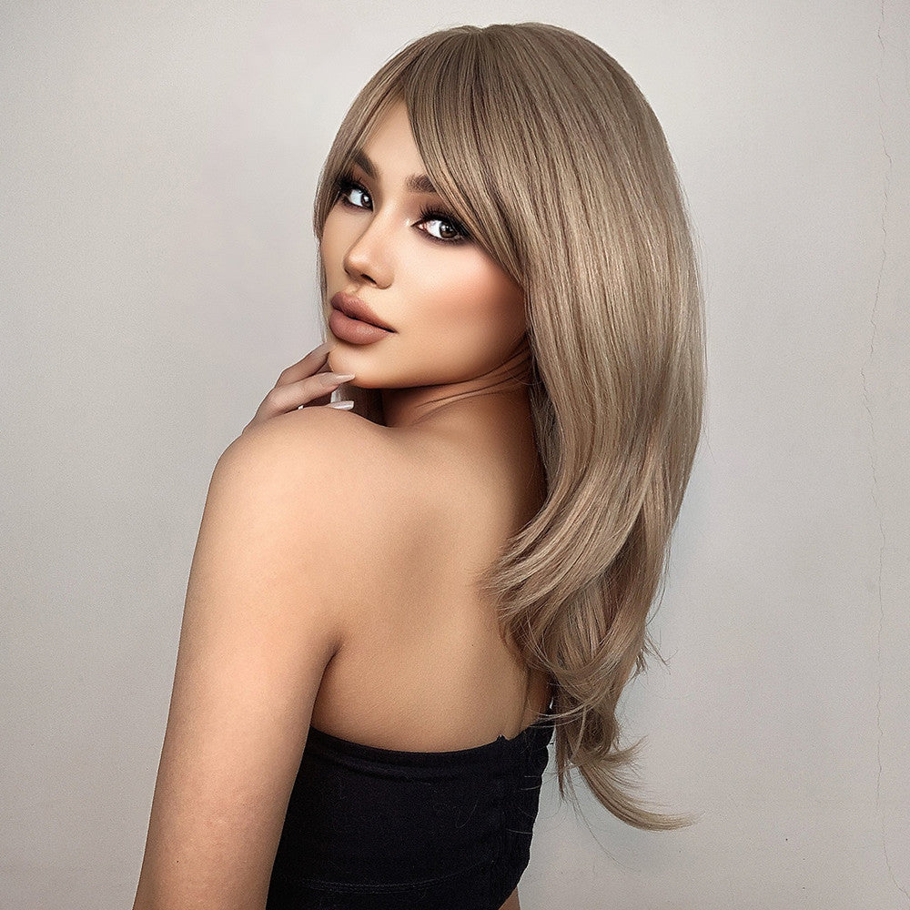 【Niniane】Loxology | 20 Inch long straight wigs blonde with bangs wigs