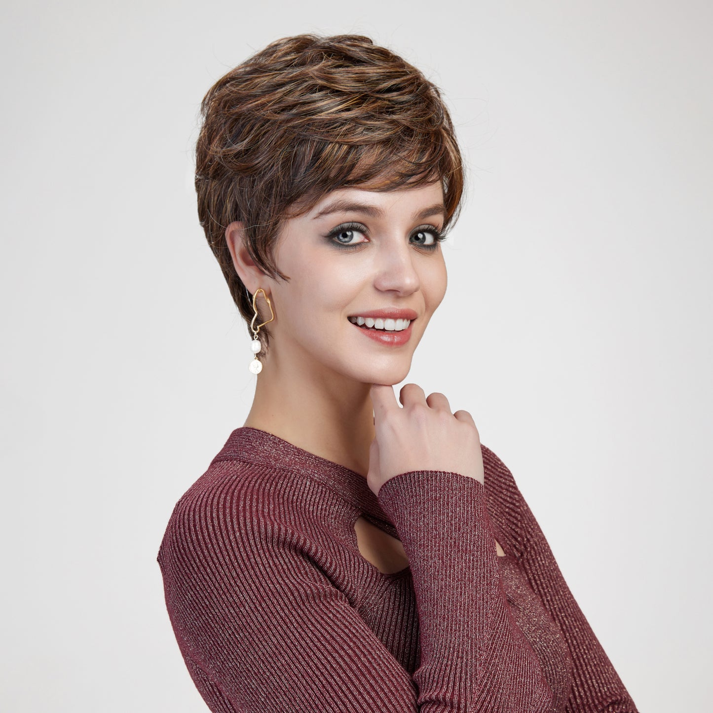 【MONO】【Cecily】Loxology | Synthetic Lace Front Short Brown Women Breathable Wigs