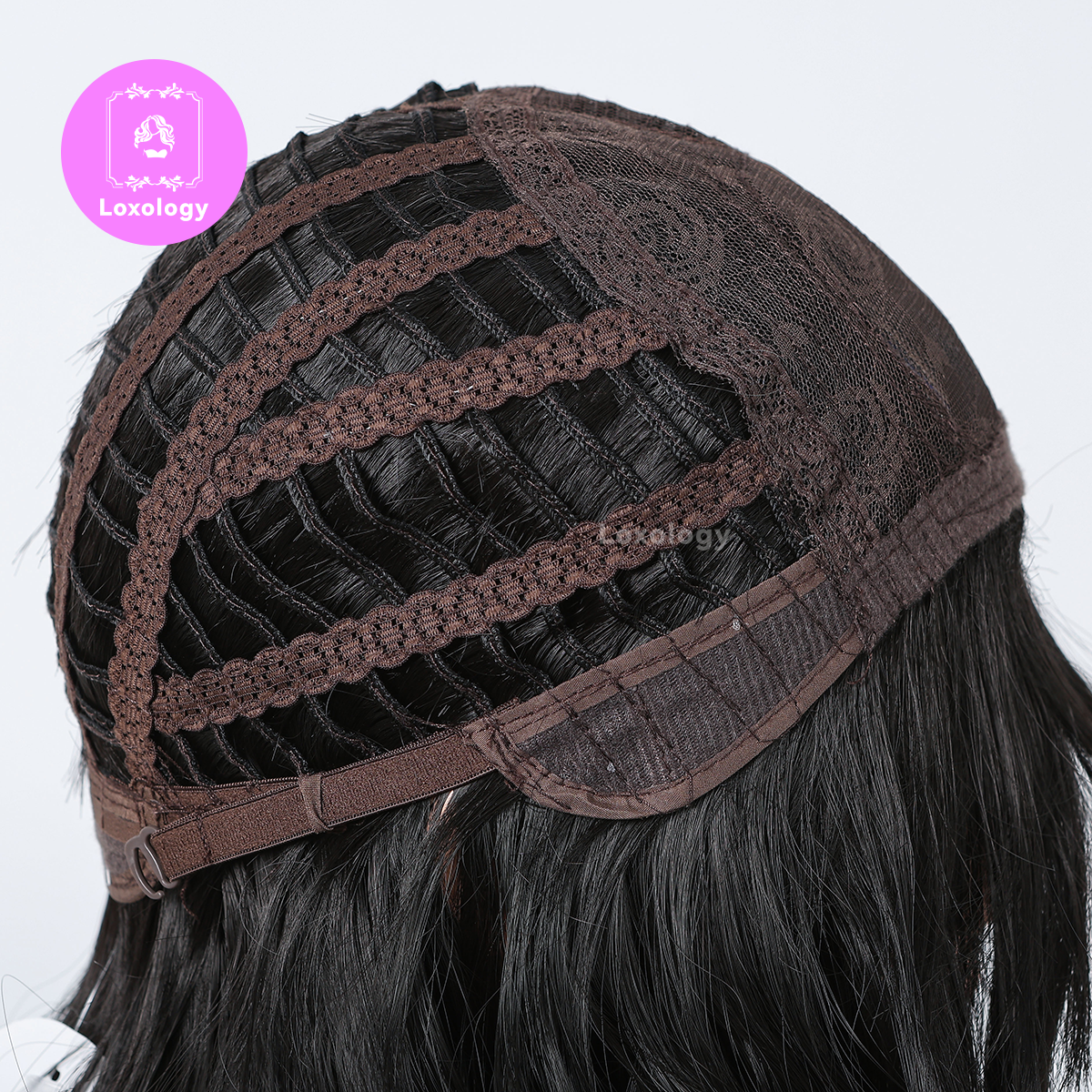 【Elsie】Loxology | 24 Inch long curly wigs black with bangs wigs