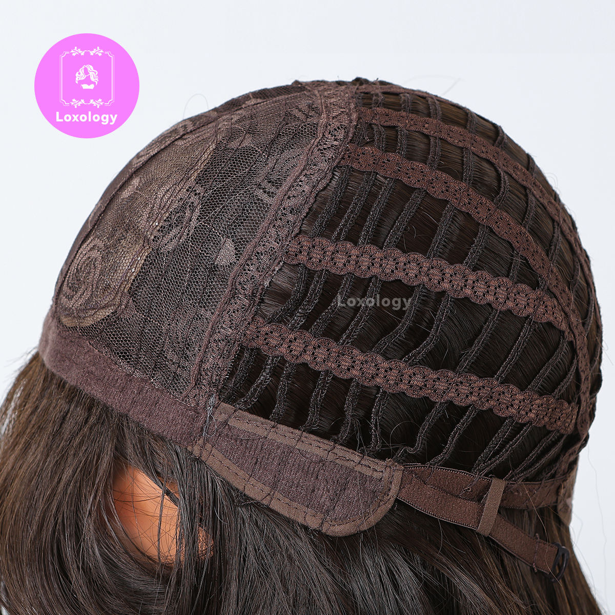 【Seraphina】Loxology | 26 Inch brown curly wigs with bangs wigs