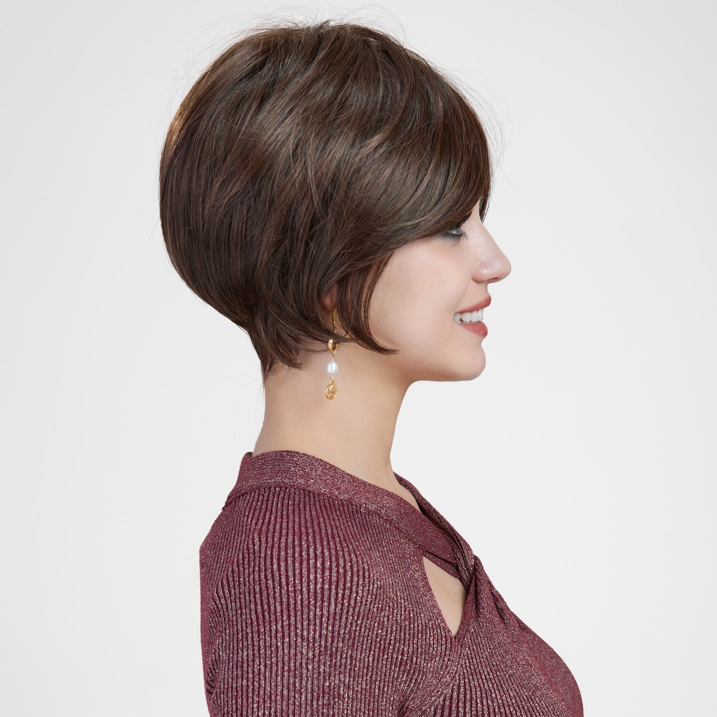 【MONO】【Avery】Loxology | Synthetic Lace Front Short Brown Women's  Breathable Wigs