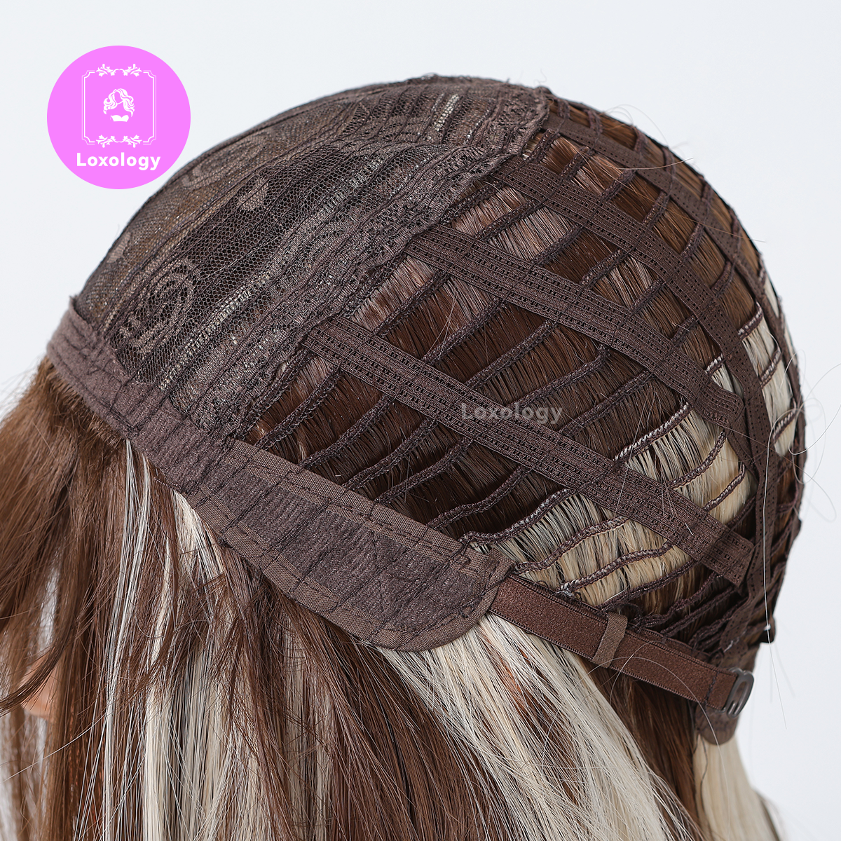 【Ruby】Loxology |26 long straight wigs brown blonde with bangs wigs