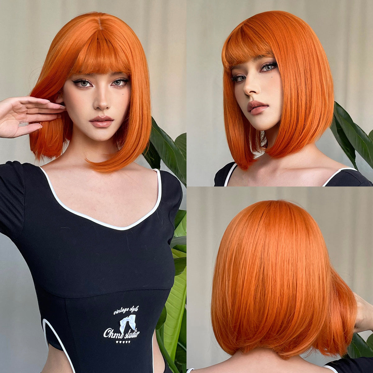 【Keira】Loxology | 12 inches straight Bob wigs orange Short Fashion Wig