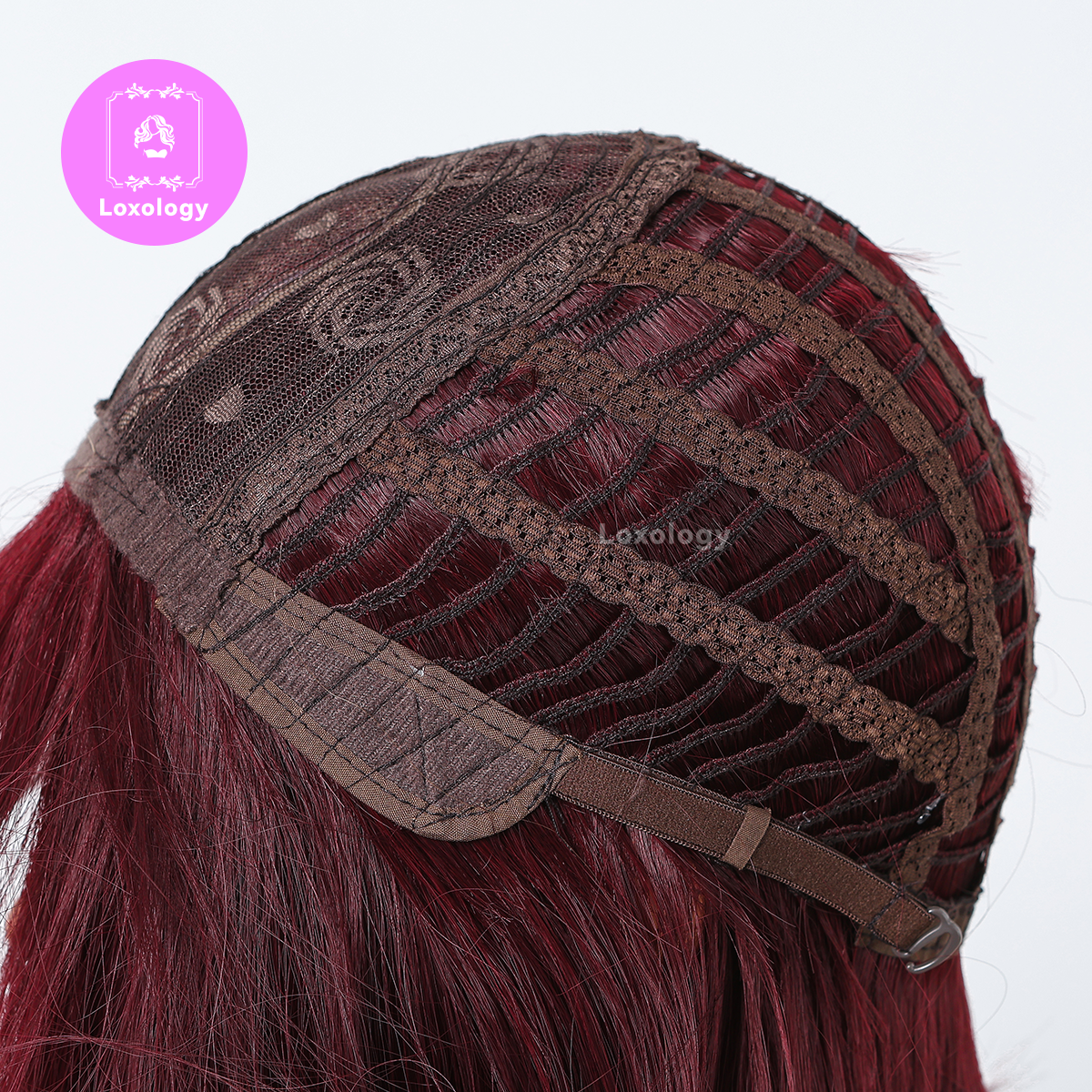 【Taylor】Loxology | 14 Inches Long Straight Wine Red Wigs Bangs Synthetic Wigs