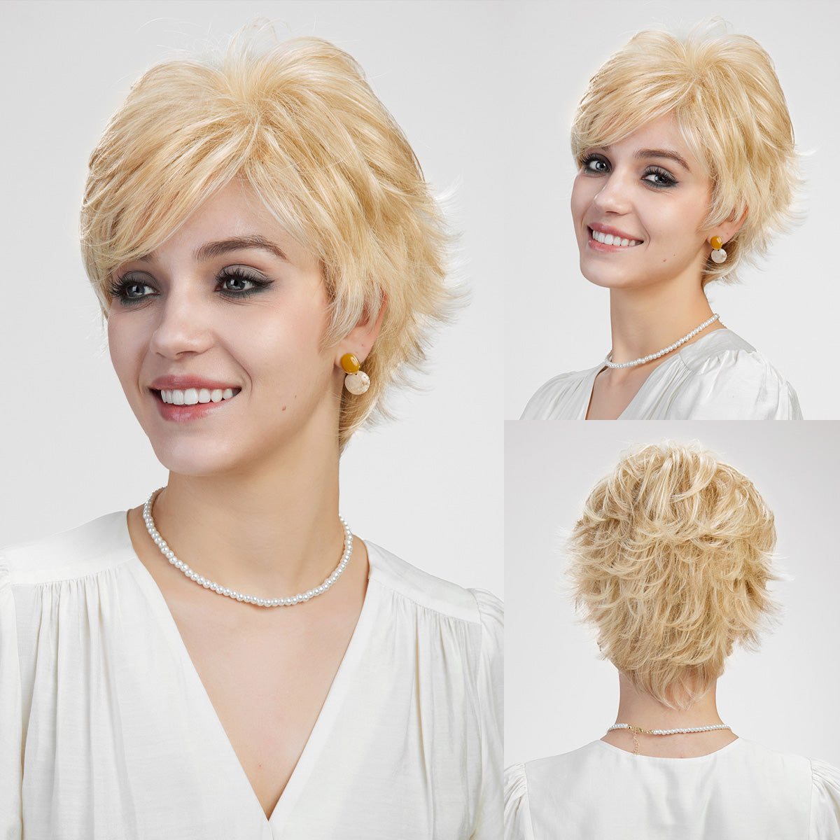 【MONO】【Amaryllis】Loxology | Synthetic Lace Front Short Blonde  Wig Breathable Wig