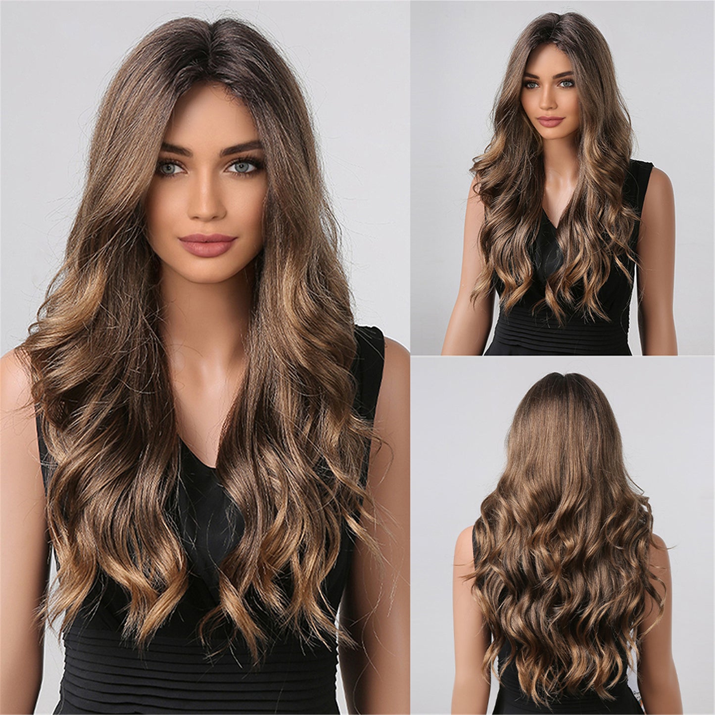 【Lace Front】【Nerissa】Loxology | Lace Front 26 Inch Long Brown Wavy Synthetic Wig