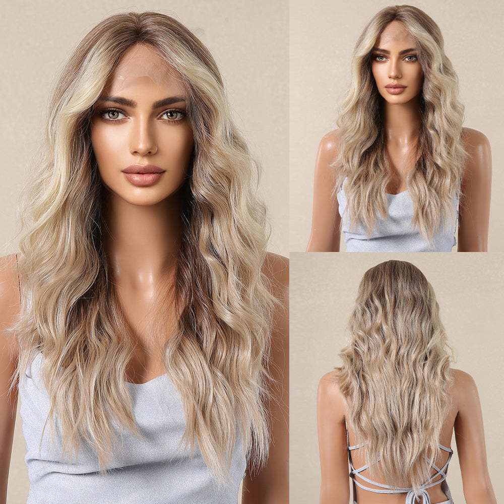 【Free Parting】【Ramona】Loxology | Lace Front 26 Inch Light Brown Wavy Synthetic Wigs