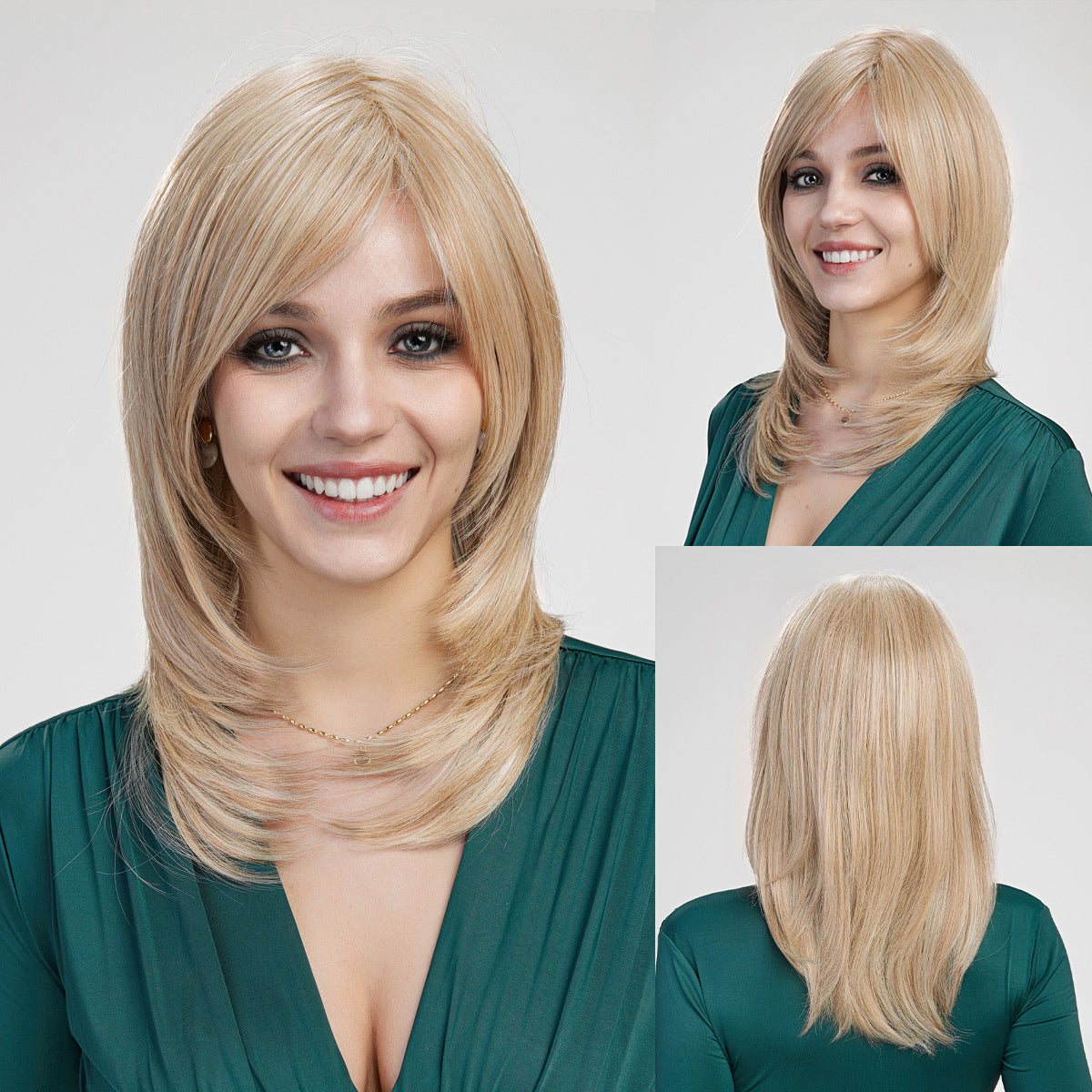 【MONO】【Marilla】Loxology | Synthetic Lace Front Long Blonde Straight Layered  Wigs