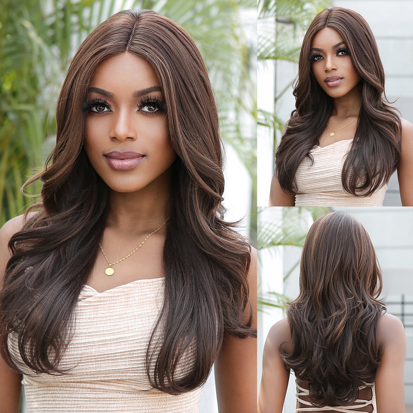 【LACE FRONT WIG】【Ingrid】Loxology | 24 Inch Black Wave Lace Front Wigs for woman