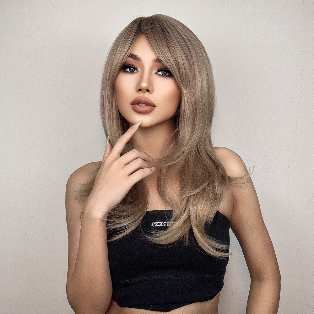 【Niniane】Loxology | 20 Inch long straight wigs blonde with bangs wigs