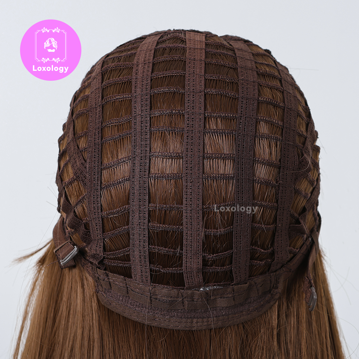 【TAria】Loxology | 26 Inch long straight wigs light brown with bangs wigs