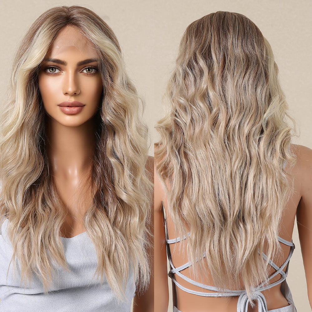 【Free Parting】【Ramona】Loxology | Lace Front 26 Inch Light Brown Wavy Synthetic Wigs