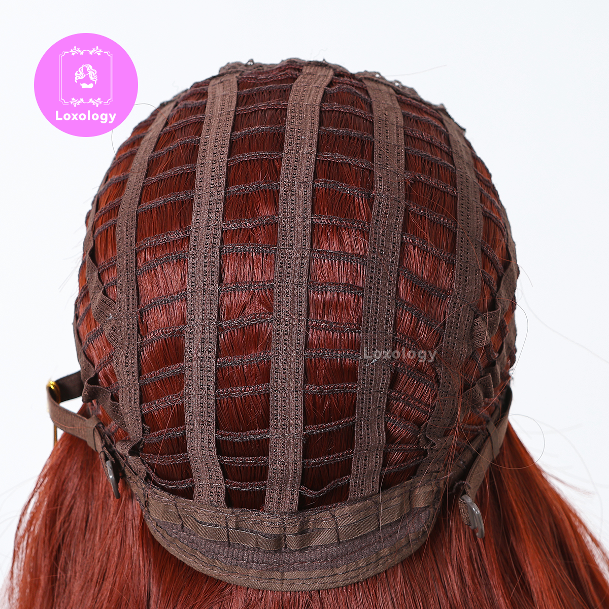 【Daisy】Loxology | 24 Inch long curly red with bangs wigs