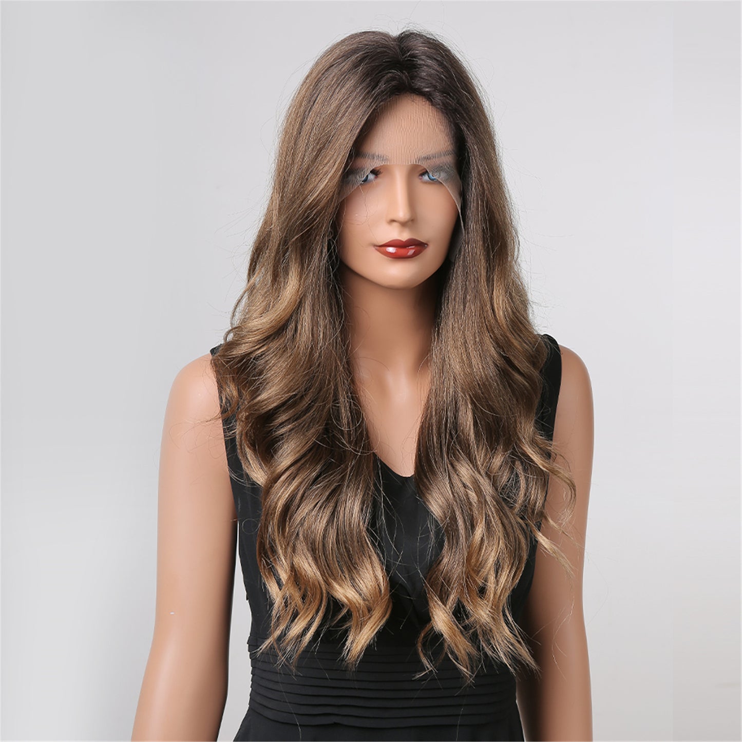 【Lace Front】【Nerissa】Loxology | Lace Front 26 Inch Long Brown Wavy Synthetic Wig