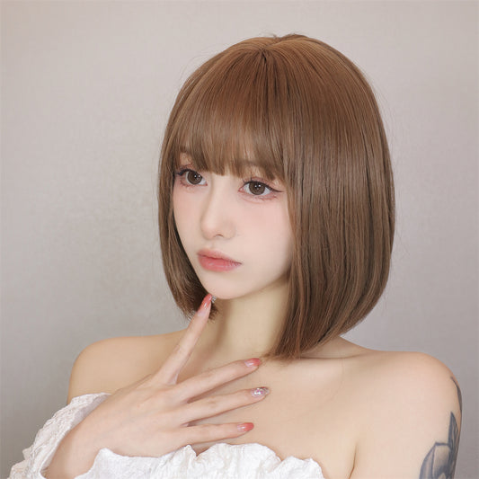 【Niamh】Loxology | 12 inch short straight bobo wigs wiyh bangs wigs