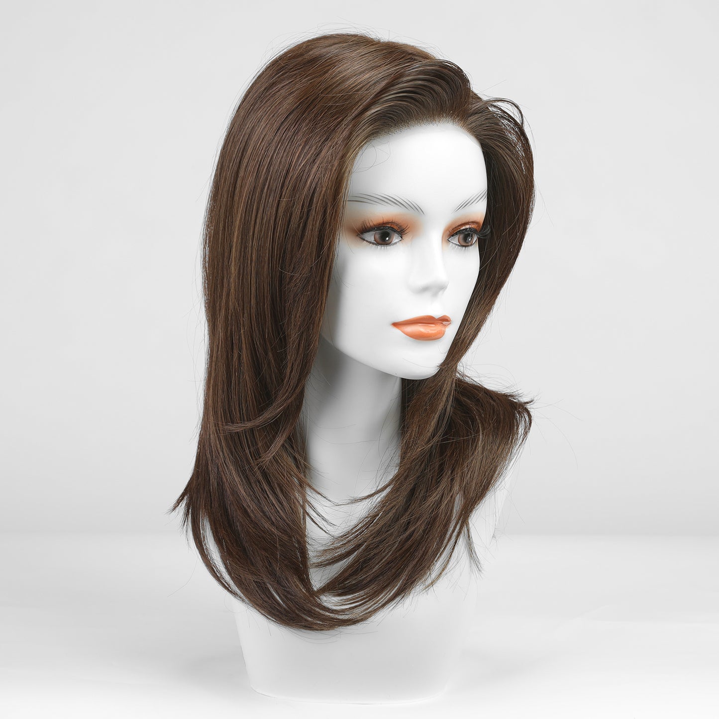 【MONO】【Faustine】Loxology | Synthetic Lace Front Long Brown Straight Layered Wigs